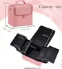 Bolsa de Cosméticos Portátil, Caja de Almacenamiento para Herramientas de Belleza y Manicura, Bolsa de Almacenamiento de Viaje, Gran Capacidad, Estuche de Cosméticos Portátil Simple