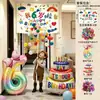 Montagem de cena de decoração de aniversário de menina, balões com o número da menina, celebração do 6º aniversário infantil, adereços para fotos do 5º aniversário com senso de cerimônia