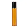 Botella de vidrio marrón con aplicador de bola rodante 3-10 ml, a prueba de luz, tapa de rosca, para masaje, crema para ojos, aceite esencial, perfume, botella de recarga para viaje