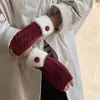 Guantes sin dedos de felpa dulce de moda para mujer, guantes cálidos de invierno de punto trenzado, venta al por mayor