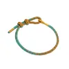Producto Semi-Terminado DIY Tejido a Mano para Ensartar Cuentas, Pulsera de Flor de Durazno Dorada, Producto Semi-Terminado de Cuerda Trenzada