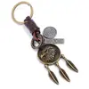 Simples águia pingente retro personalizado motocicleta cowhide chaveiro criativo masculino pendente acessórios tecidos à mão
