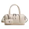Bolso Boston acolchado de estilo coreano minimalista con estampado de lichi, lujo ligero con un toque de alta gama, bolso de hombro de gran capacidad, bolso de mujer moderno y versátil