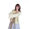 La Pera Congelada No Es una Pera. Cárdigan de Punto Suave Estilo Coreano con Calados para Mujer, Nuevo Modelo 2026, Elegante Casual Versátil Delgado de Manga Larga