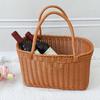 Cesta de ratán cesta de compras doméstica cesta de almacenamiento cesta de regalo cesta de compras cesta de flores portátil cesta de picnic portátil para exteriores