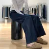 Jeans azul escuro feminino plus size gordinha mm calças afuniladas estilo primavera e outono calça de perna estreita calça de perna larga calça de cintura alta calça de perna reta solta