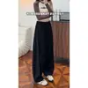 Calça de moletom cinza inclinada de alta resistência com perna reta e caimento solto, estilo americano moderno, para homens e mulheres, calça esportiva casual de perna larga solta para o outono
