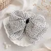 Acessórios de Cabelo Elegantes Estilo Francês de Bolinhas com Laço Presilha Retro Meio Rabo Presilha de Cabelo Clip de Cabelo de Alta Qualidade para Parte de Trás da Cabeça de Mulheres Presilha Poncho