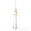 Pingente de Cristal Dourado Estrela Lua Apanhador de Sol Bola de Cristal Cor AB Pingente de Jardim de Cristal Suprimento Decorativo Artesanal DIY