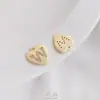 Zirconita Micro-Pavimentada Chapado en Oro de 14K Electrochapado 26 Letras Etiqueta de Corazón de Durazno DIY Pulsera Collar Colgante Joyería Colgante