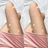 Medias Negras Transparentes para Mujer, Calcetines Negros Finos Estilo Ins para Fiesta, Medias de Red con Letras de Celebridad de Internet con Diamantes, Pantimedias Blancas Estilo JK