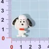 Serie de dibujos animados de perro blanco alegre y lindo con cara brillante, accesorios de resina para hacer tú mismo, pegamento en crema, funda para teléfono móvil, horquilla, pegatina para taza de agua