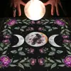 Mantel de Tarot Tela Esterilla Tarjeta de Tarot Fase Lunar Sol Árbol de la Vida Mantel de Terciopelo