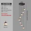 Lustre para Escada Longa Moderno Minimalista Escada Duplex Cristal Estilo Americano Luxo Leve Villa Arranha-céu Loft Giratório Luminárias