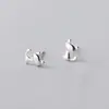 Nuevos aretes de gato Runxin para mujer, moda Joker, aretes simples para estudiante, pequeños, frescos, brillantes, una generación de pelo