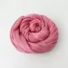 Bufanda de Algodón y Lino Plegada de Color Sólido Nueva para Mujer, Delgada, Multicolor, Artística, Chal Versátil, Protección Solar de Verano, Bufanda Ligera de Gasa