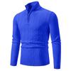 Malha Masculina de Outono e Inverno com Zíper Parcial 2025 Nova Malha Casual Cruzada Pulôver Camada Base Jaqueta de Tricô