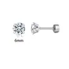 Aretes Transfronterizos de Acero Inoxidable de Cuatro Garras con Zirconia Redondos de Rosca en Espiral para el Cartílago de la Oreja Estilo Caliente de Amazon