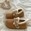 Sapatos Birkenstock Femininos de Pelúcia Totalmente Cobertos Sapatos de Pelo 2026 Inverno Novo Quente Bordados Slip-on Sapatos de Pelúcia de Algodão