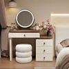 Armário de armazenamento de penteadeira de apartamento pequeno integrado ao quarto estilo creme celebridade da internet quarto de aluguel penteadeira mesa de maquiagem mesa de cabeceira