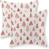 Funda de Almohada Navideña Nueva Coche Pino Copo de Nieve Bola de Navidad Estampado de Lino Decoración de Habitación Cojín de Sofá