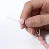 Agulha Gancho de Três Vias para Miçangas em Aço Inoxidável, Acessórios de Agulha para Passar Fio de Aço, Ferramentas para Miçangas DIY Feitas à Mão Atacado