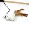 Palo de madera para gato, juguete para gato, ratón de lino, palo para gato, campana de madera, palo de plumas, suministros para mascotas al por mayor