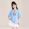 Tutu Elefantito ropa infantil camiseta de manga corta para niñas 2026 verano nuevo algodón puro para niños top fino de media manga ropa de verano