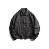 Chaqueta de Cuero PU Retro Americano Planetmusic para Hombre y Mujer, Mismo Estilo Marca Trendy Guapa Chaqueta de Motociclista 0377