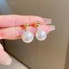 Pendientes de plata con forma de aguja francesa, con lazo de perla y flor de lujo, estilo vintage de alta gama, elegantes pendientes para mujer.