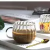 Caneca de Café Espessa Resistente ao Calor, Caneca de Leite para Café da Manhã em Casa, Caneca de Chá para Escritório, Copo de Água, Copo de Vidro Listrado Vertical Transfronteiriço