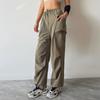 Macacão Americano com Cordão para Mulheres, Calças Casuais com Bolsos na Aba, Visual Emagrecedor Solto, Calças de Treino para Corrida Fitness de Secagem Rápida para Mulheres no Outono