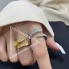Anillo de Serpiente con Diamantes Estilo Europeo y Americano Moda Comercio Exterior Temperamento Lujo Ligero Micro Diamante Anillo para Dedo Índice Joyería Fotografía Callejera de Moda
