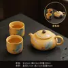 Tetera de Arcilla Morada con Segmento Dorado para Uso Doméstico, Olla Xishi, Olla para Conservar la Salud, Juego de Té Kung Fu Fengming, Tetera que Cambia de Color Sensible al Calor
