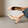 Zapatos de Mujer Nuevos de Primavera Estilo Francés Retro de Tacón Alto y Boca Baja, Zapatos Mary Jane de Punta Cuadrada con Camelia, Zapatos Negros Elegantes de Tacón Alto