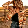 Nueva Chaqueta Corta de Mezclilla de Algodón Transfronteriza Otoño e Invierno Estampado Digital 3D Moda Personalidad Top Delgado Mujer