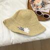 Sombrero de paja para mujer, verano 2023, nuevo estilo japonés, estilo fresco, plegable, tejido, con flores, sombrero de pescador.