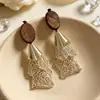 Brincos Antigos Elegantes Franceses Vintage de Alta Qualidade com Pino de Prata S925 Brincos de Moda Feminina