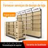 Novo Estilo de Aço Prateleira de Madeira Moda Grão de Madeira Prateleira de Supermercado Prateleira de Loja de Conveniência Prateleira de Lanche