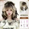 Peruca Yuan Yang Amor de Sião Lolita Lã Cacheada Gradiente Preto-Rosa Destacada Curta Cacheada Sintética Peruca Completa