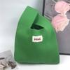 Bolsa de Tricô Design de Nicho Estilo Coreano Bolsa de Mão Bolsa Tote Estudante Cor Sólida Bolsa de Pulso Tecida Bolsa Colete Tendência Feminina