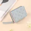 Nueva Moda Coreana Billetera Corta con Cremallera para Mujer Bordada en Forma de Corazón Bolso Clutch Color Sólido Simple Monedero Tarjetero