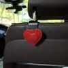 Gancho para respaldo de asiento de coche, lindo gancho con forma de corazón incrustado de diamantes para asiento trasero, gancho pequeño brillante con forma de corazón de diamante, accesorio para interior de coche