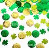 Decorações de Festa do Dia da Irlanda Trevo de Lantejoulas Trevo de Quatro Folhas Moeda Verde Fitas de Moedas de Ouro São Patrício