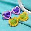 Moda europeia e americana ama óculos cravejados de diamantes armação pequena de pêssego adesivos de personalidade óculos de sol com flores óculos de sol de praia da moda transfronteiriço