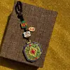 Pingente Chaveiro Cabacinha da Sorte Esmaltada Fosca Banhado a Ouro, Ornamento Qilin Ábaco, Pingente de Presente