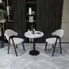 Mesa y sillas de negociación sencillas, mesa redonda pequeña para tienda de té de leche y cafetería, juego de mesa y sillas de ocio para balcón en casa, mesa y sillas de estilo de mediados de siglo