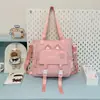 Bolsa Transversal Lisa Fofa de Outono e Inverno para Meninas de Faculdade, Bolsa de Ombro Grande Capacidade com Estampa Artística, Bolsa para Deslocamento e Aulas de Reforço para Estudantes