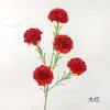 Buquê de cravos artificiais com 5 cabeças, flores falsas para decoração de sala de estar, centro de mesa, flores secas, arranjo floral de alta qualidade para quartos