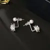 Brincos Populares de Zircônia com Pérolas Fogo de Artifício Design Exclusivo Moda de Alto Padrão Brincos Elegantes Brincos Pequenos Delicados para Mulheres